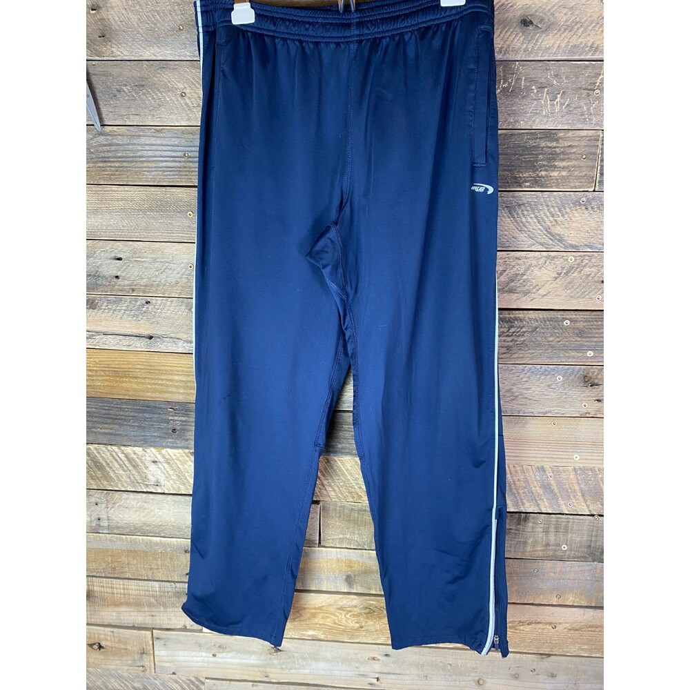 MTA Sports Mens Sz L Blue Wide Legged Zipper Ankle Drawstring Sweatpants